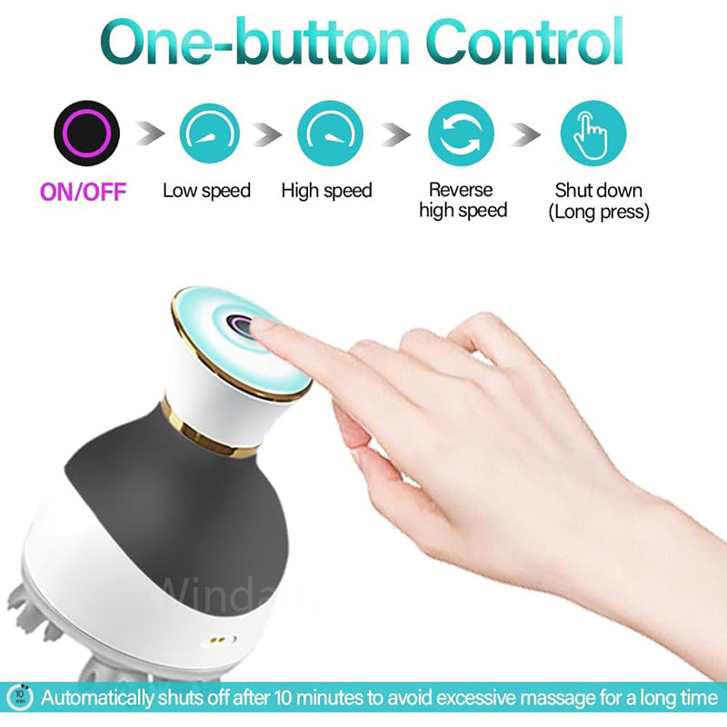 Wireless Electric Scalp Massager for Hair Growth Head Stress