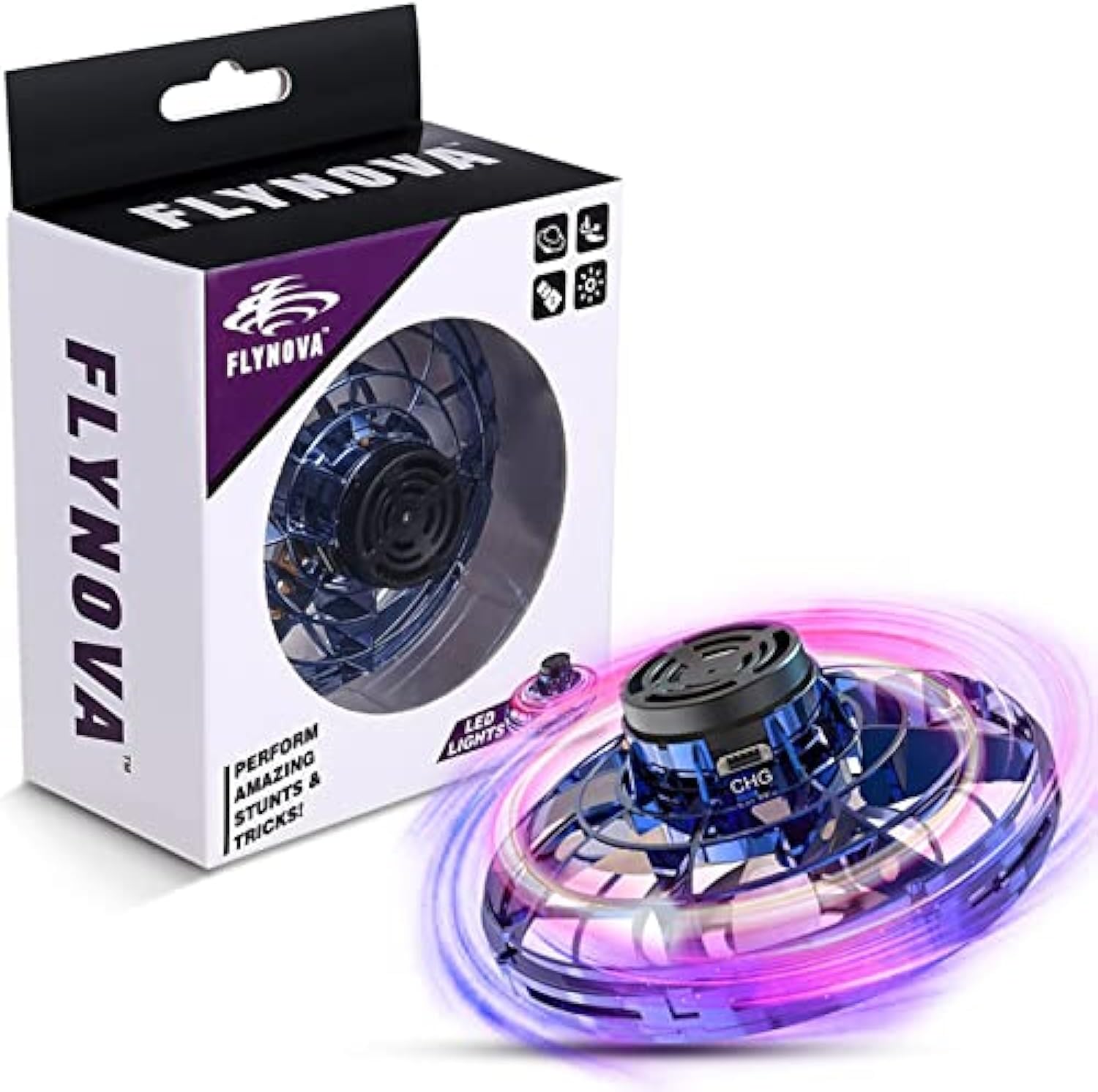 Flying Spinner with LED Lights  USB Rechargeable for Fun Indoor Outdoor