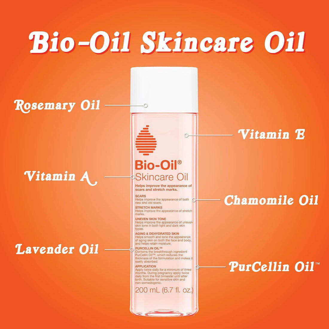 Bio-Oil Skincare Oil, 6.7 Ounce, Body Oil for Scars and Stretchmarks, Hydrates Skin, Non-Greasy