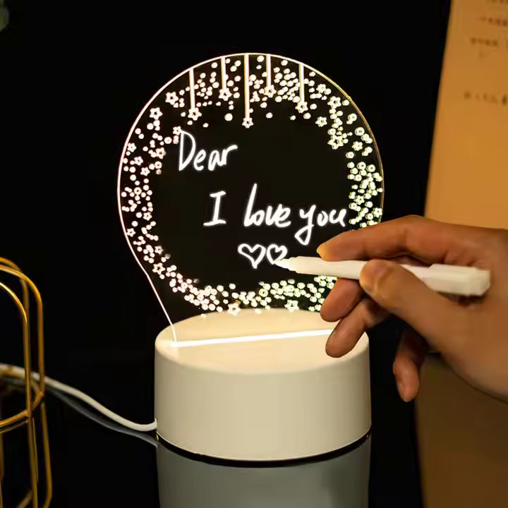 Note Board Night Light DIY Creative Led USB Message With Pen