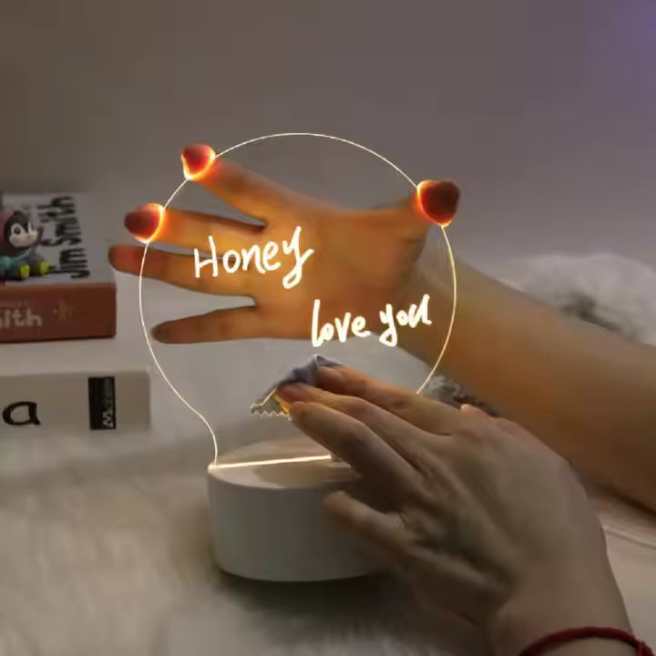 Note Board Night Light DIY Creative Led USB Message With Pen
