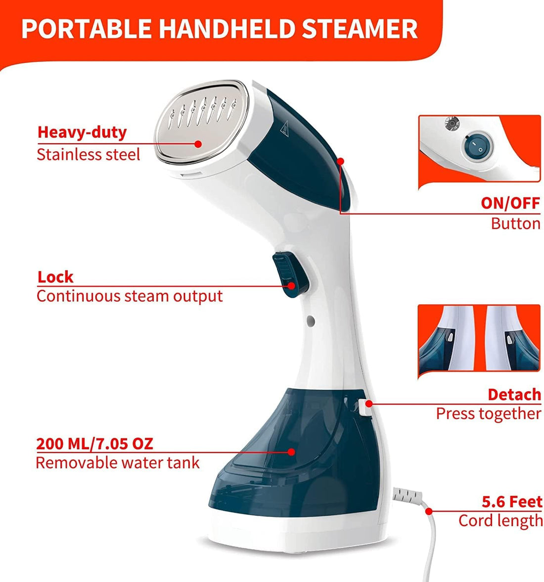 1500-Watt Portable Handheld Garment Steamer
