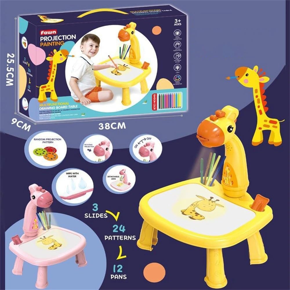 Projection Painting Multifunctional Drawing Board Game 201-1B Yellow