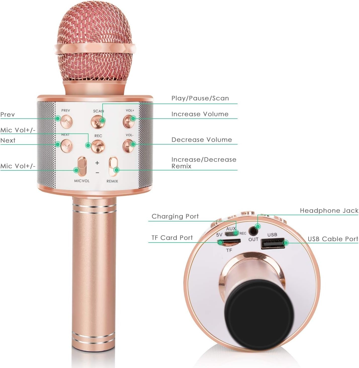 5-in-1 Portable Handheld Karaoke Mic