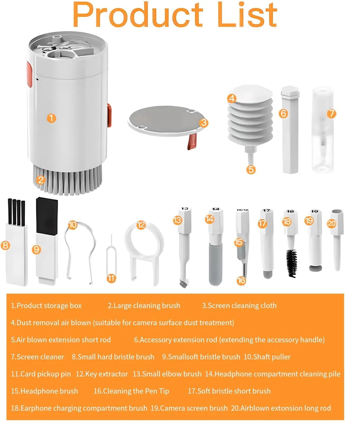 20 in 1 Electronic Cleaning Brush Kit