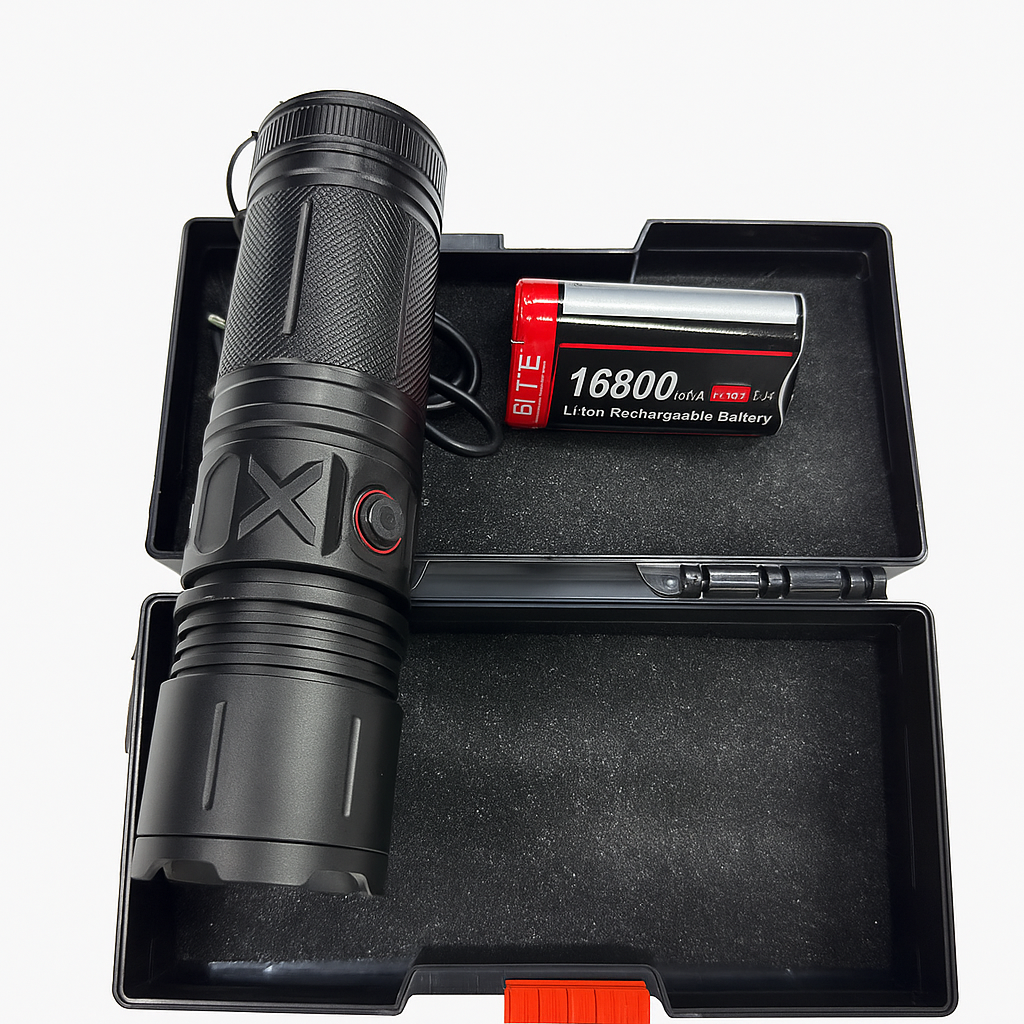 High-Power Rechargeable LED Flashlight Kit