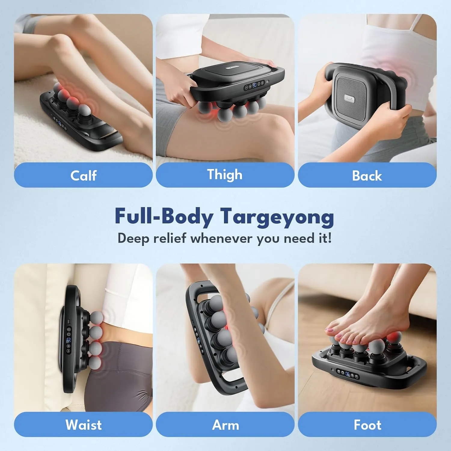 8 Head Massage Gun for Back, Shoulders, Legs,  & Muscle Pain Relief