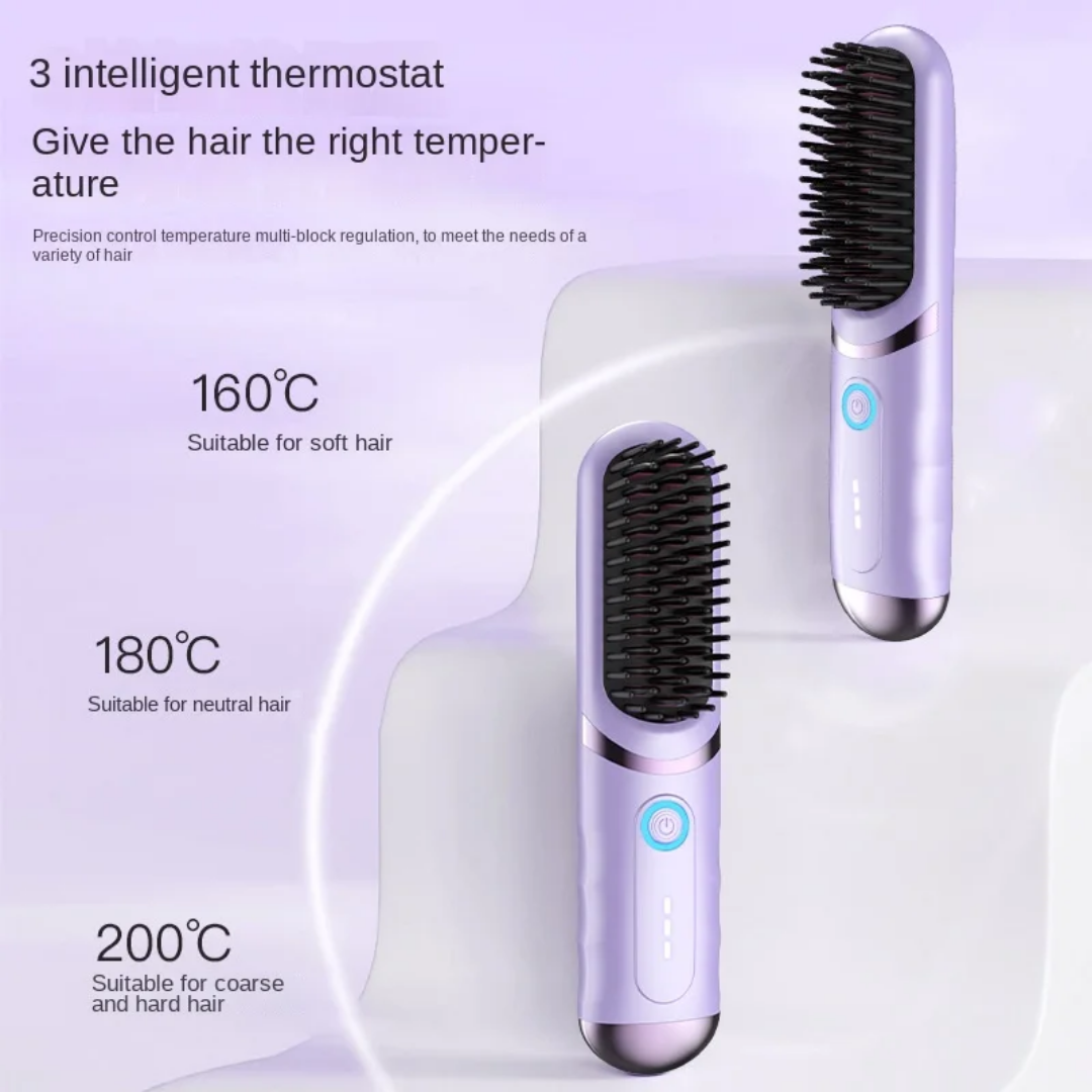 2 in 1 Cordless Hair Straightener Brush